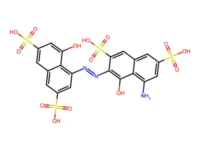 (3E)-5-amino-3-[(8-hydroxy-3,6-disulfonaphthalen-1-yl)hydraz structure