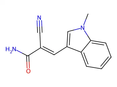 2-Cyano-3-(1-methylindol-3-yl)prop-2-enamide structure