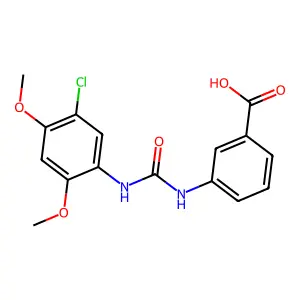 3-[[[(5-Chloro-2,4-dimethoxyphenyl)amino]carbonyl]amino]benzoic acid structure