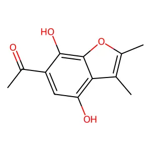 1-(4,7-Dihydroxy-2,3-dimethyl-6-benzofuranyl)ethanone structure