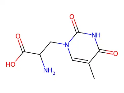 2-Amino-3-(5-methyl-2,4-dioxo(1,3-dihydropyrimidinyl))propanoic acid structure