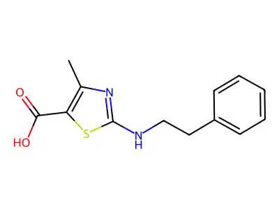 4-Methyl-2-[(2-phenylethyl)amino]-1,3-thiazole-5-carboxylic acid structure