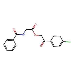Acetic acid, 2-benzoylamino-, 2-(4-chlorophenyl)-2-oxoethyl ester structure