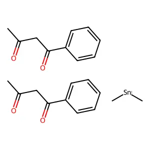 Dimethyltin;bis(1-phenylbutane-1,3-dione) structure