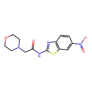 2-morpholin-4-yl-N-(6-nitro-1,3-benzothiazol-2-yl)acetamide structure