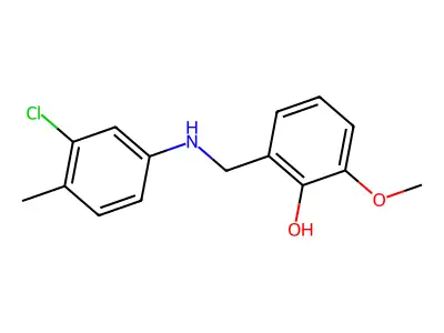 2-(((3-Chloro-4-methylphenyl)amino)methyl)-6-methoxyphenol structure