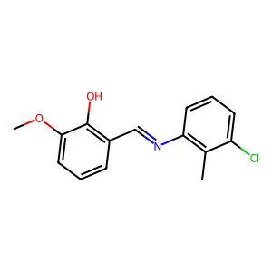 2-(((3-Chloro-2-methylphenyl)imino)methyl)-6-methoxyphenol structure