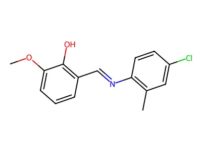 2-{(E)-[(4-chloro-2-methylphenyl)imino]methyl}-6-methoxyphenol structure