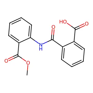 2-[(2-Methoxycarbonylphenyl)carbamoyl]benzoic acid structure