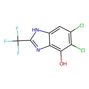 Benzimidazol-4-ol, 5,6-dichloro-2-(trifluoromethyl)- structure
