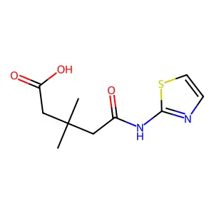 3,3-Dimethyl-5-oxo-5-(1,3-thiazol-2-ylamino)pentanoic acid structure