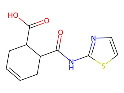 N-(2-Thiazolyl)-1,2,3,6-tetrahydrophthalamic acid structure
