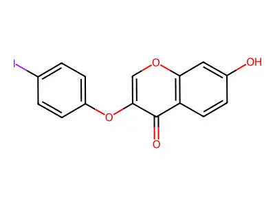 7-hydroxy-3-(4-iodophenoxy)-4H-chromen-4-one structure