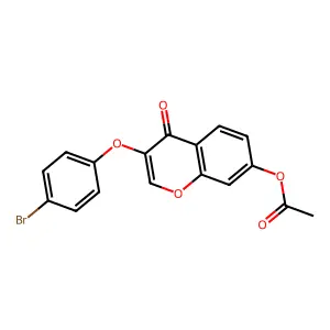 3-(4-bromophenoxy)-4-oxo-4H-chromen-7-yl acetate structure