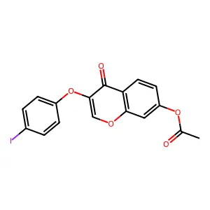 3-(4-iodophenoxy)-4-oxo-4H-chromen-7-yl acetate structure