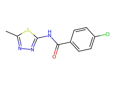 4-chloro-N-(5-methyl-1,3,4-thiadiazol-2-yl)benzamide structure