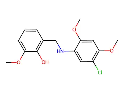 2-{[(5-Chloro-2,4-dimethoxyphenyl)amino]methyl}-6-methoxyphenol structure