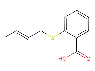 2-But-2-enylsulfanylbenzoic acid structure