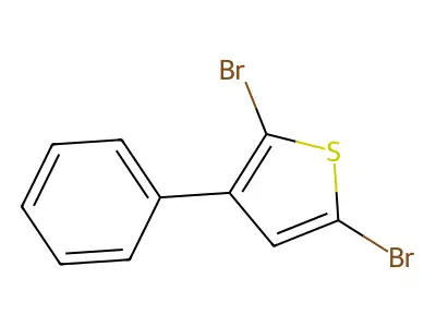 2,5-Dibromo-3-phenylthiophene structure