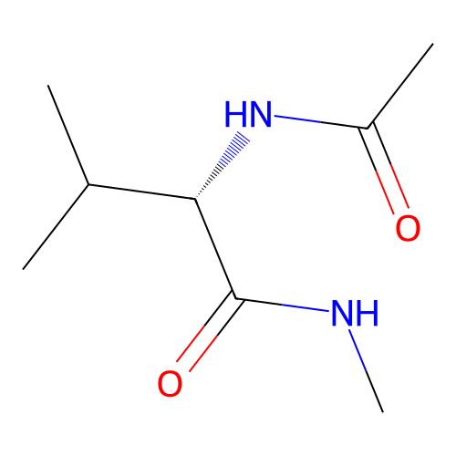 Acetyl-L-valine methyl amide structure