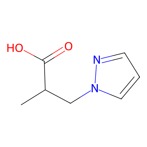 2-methyl-3-(1H-pyrazol-1-yl)propanoic acid structure