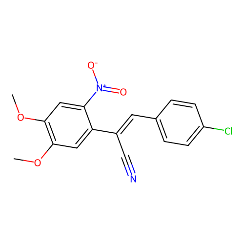 (2Z)-3-(4-chlorophenyl)-2-(4,5-dimethoxy-2-nitrophenyl)prop-2-enenitrile structure