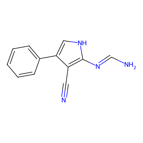 N-(3-Cyano-4-phenyl-1H-pyrrol-2-YL)methanimidamide structure