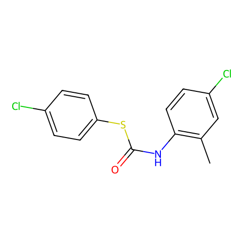 S-(4-Chlorophenyl) N-(4-chloro-2-methylphenyl)thiocarbamate structure