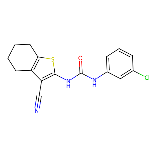 1-(3-Chlorophenyl)-3-(3-cyano-4,5,6,7-tetrahydro-1-benzothiophen-2-yl)urea structure