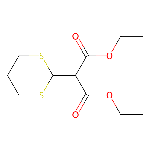 Diethyl 2-(1,3-dithian-2-ylidene)propanedioate structure