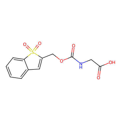 2-[(1,1-Dioxo-1-benzothiophen-2-yl)methoxycarbonylamino]acetic acid structure