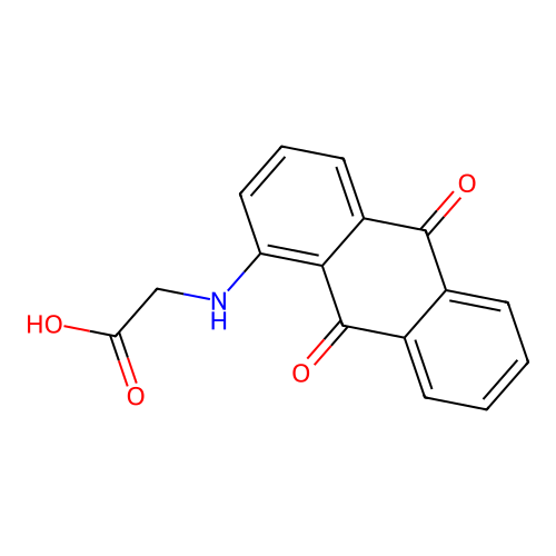 [(9,10-Dioxo-9,10-dihydro-1-anthracenyl)amino]acetic acid structure