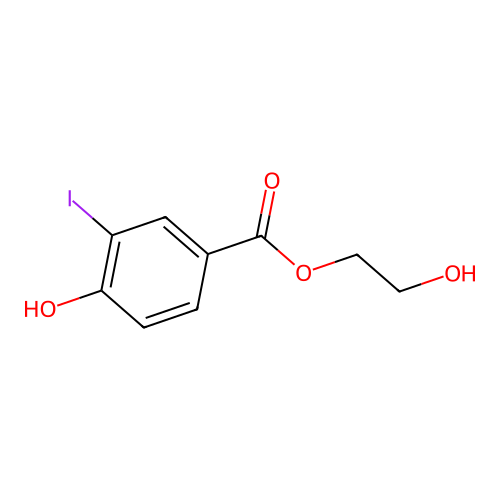 2-Hydroxyethyl 4-hydroxy-3-iodobenzoate structure