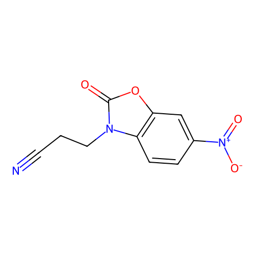 3-(6-nitro-2-oxo-1,3-benzoxazol-3(2H)-yl)propanenitrile structure
