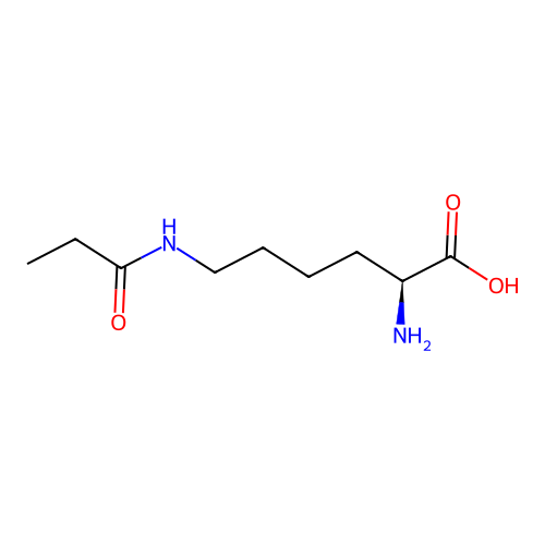 epsilon-N-(L-propionyl-2-)-L-lysine structure