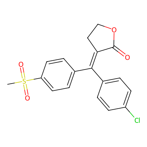 2(3H)-Furanone, 3-((4-chlorophenyl)(4-(methylsulfonyl)phenyl)methylene)dihydro-, (3Z)- structure