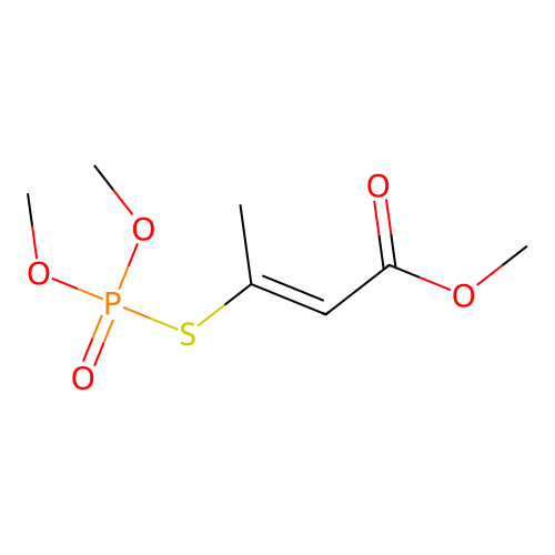 2-Butenoic acid, 3-((dimethoxyphosphinyl)thio)-, methyl ester, (E)- structure