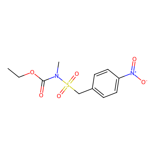 ethyl N-methyl-N-[(4-nitrophenyl)methylsulfonyl]carbamate structure