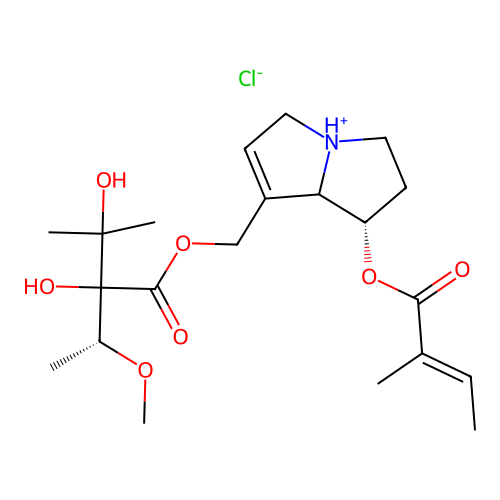 Lasiocarpine hydrochloride structure