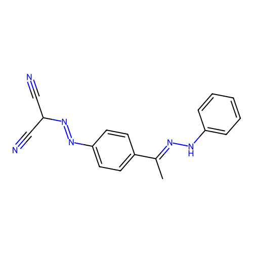 Propanedinitrile, ((4-(1-(phenylhydrazono)ethyl)phenyl)azo)- structure