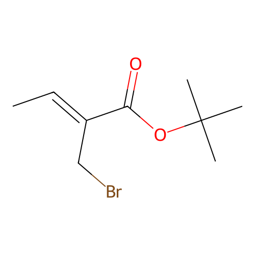 InChI=1/C9H15BrO2/c1-5-7(6-10)8(11)12-9(2,3)4/h5H,6H2,1-4H3/b7-5 structure