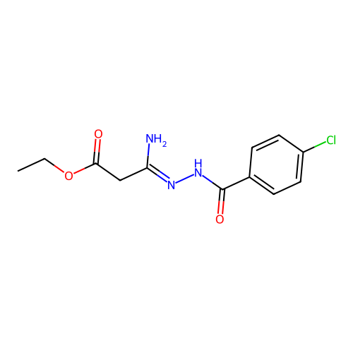Ethyl 3-amino-3-[(4-chlorobenzoyl)hydrazinylidene]propanoate structure