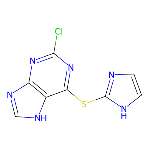 2-chloro-6-(1H-imidazol-2-ylsulfanyl)-9H-purine structure