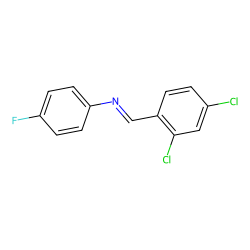 N-(2,4-dichlorobenzylidene)-N-(4-fluorophenyl)amine structure