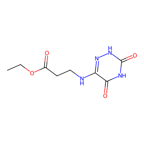 ethyl N-(3,5-dihydroxy-1,2,4-triazin-6-yl)-beta-alaninate structure
