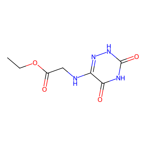 ethyl 2-[(3,5-dioxo-2H,4H-1,2,4-triazin-6-yl)amino]acetate structure