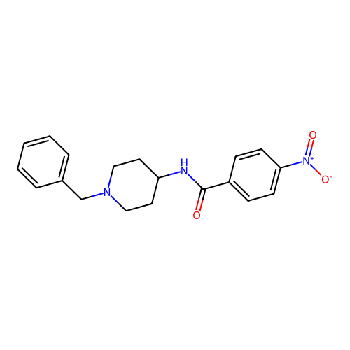 N-(1-benzyl-4-piperidinyl)-4-nitrobenzamide structure