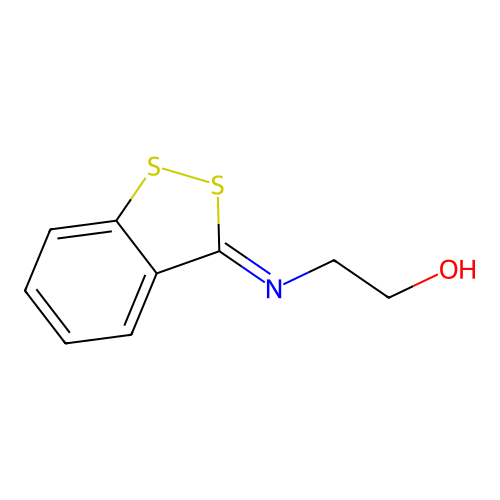 2-[(Z)-1,2-benzodithiol-3-ylideneamino]ethanol structure