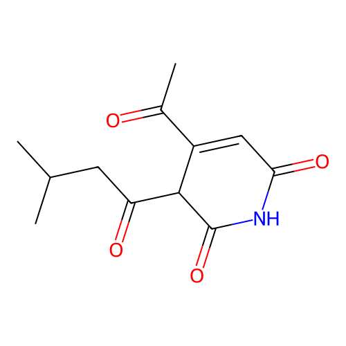 4-Acetyl-3-(3-methylbutanoyl)pyridine-2,6(1h,3h)-dione structure