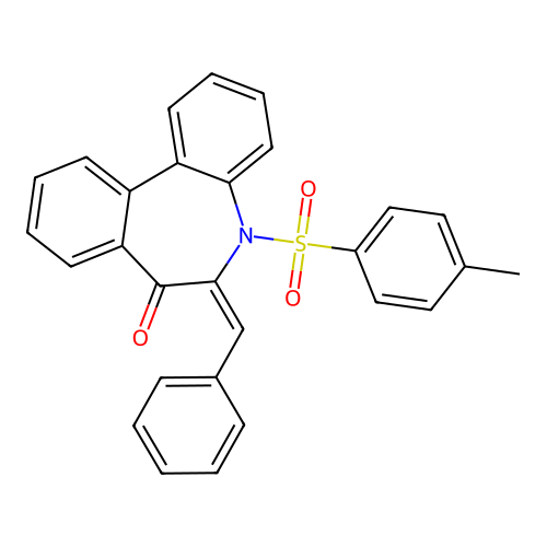 6-Benzylidene-5-((4-methylphenyl)sulfonyl)-5,6-dihydro-7H-dibenzo(b,d)azepin-7-one structure